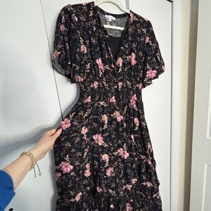Baltic Born Floral Black and Pink Dress 🪷